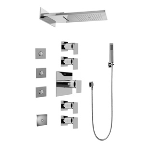 Graff GH1.124A-LM31S-PC-T Full Square LED Thermostatic Shower System - Trim, Polished Chrome