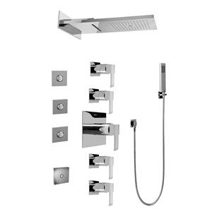 Graff GH1.124A-LM38S-PC-T Full Square LED Thermostatic Shower System - Trim, Polished Chrome