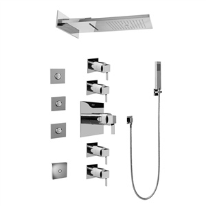 Graff GH1.124A-LM39S-PC-T Full Square LED Thermostatic Shower System - Trim, Polished Chrome