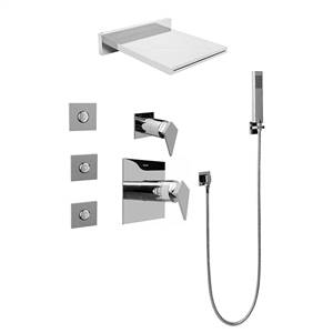 Graff GH5.125A-LM23S-PC Square Water Feature System w/Diverter Valve, Polished Chrome