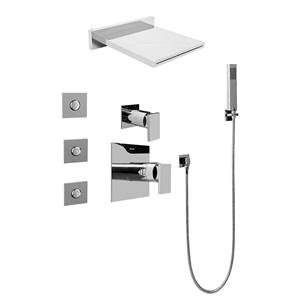Graff GH5.125A-LM31S-PC Square Water Feature System w/Diverter Valve, Polished Chrome