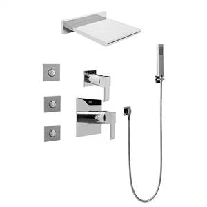 Graff GH5.125A-LM38S-PC Square Water Feature System w/Diverter Valve, Polished Chrome