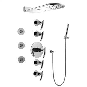Graff GK1.123A-LM24S-PC Full Round Thermostatic Shower System, Polished Chrome