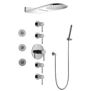 Graff GK1.123A-LM37S-PC-T Full Round Thermostatic Shower System - Trim, Polished Chrome
