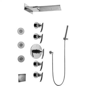 Graff GK1.124A-LM24S-PC Full Round LED Thermostatic Shower System, Polished Chrome