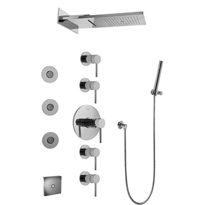 Graff GK1.124A-LM37S-PC-T Full Round LED Thermostatic Shower System - Trim, Polished Chrome