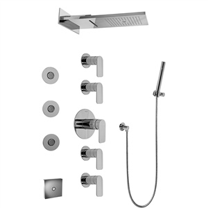 Graff GK1.124A-LM42S-PC-T Full Round LED Thermostatic Shower System - Trim, Polished Chrome