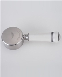 Jaclo 1008-WC-L-BSS SVO Faucet White Ceramic Contemporary Left Lever Handle - BRUSHED STAINLESS STEEL