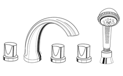 Jaclo 6940-T672-428 Jaylen Transitional Roman Tub Faucet with Round Handles and Handshower