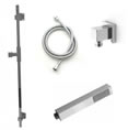 Jaclo 873-470-701 CUBIX Hand Shower and Wall Bar Kit with Round Hose - With Supply Elbow