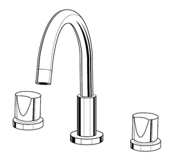 Jaclo 8880-T672 CONTEMPO Widespread Lavatory Faucet with Round Handles and Pop-Up Drain for Concealed Applications