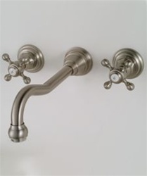 Jaclo 9830-WALL-T678 Roaring Twenties Center Wall Faucet with Cross Handles and 10" Spout