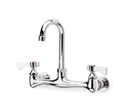 Krowne 12-801L Silver Series 8" Center Wall Faucet, 1/4 Turn Ceramic Valves, With 6" Wide Gooseneck Spout           