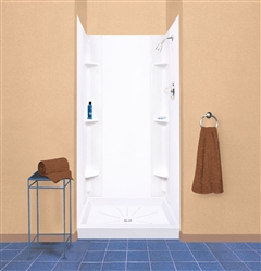 Mustee 247WHT Durawall Shower Wall White Fits Up To 42x48 Alcove