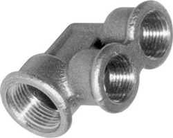 Pasco - 1145 - Solid Brass Twin ELL For use with Diverter Spouts