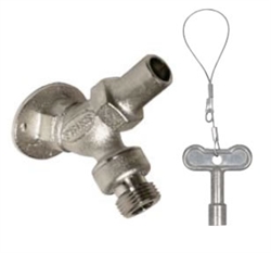 Prier Products - C-255NP.50 - Loose Key Angle Sill Faucet, Anti-Siphon, 1/2-inch FPT, Satin Nickel Plated