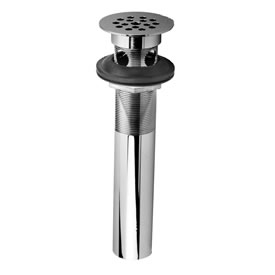 Speakman S-3440 - Chrome plated strainer lavatory drain. Flat brass strainer plate. Brass 1-1/4-inch O.D. tailpiece