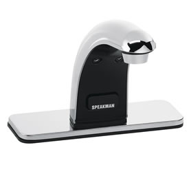 Speakman S-8811 - AC powered/plug-in lavatory faucet. Solenoid with built-in filter. Electronics housed above counter. All metal chassis and removable cover. 60-second time out feature prevents floods. Meets ASME A112.18.1/CSA B125.1