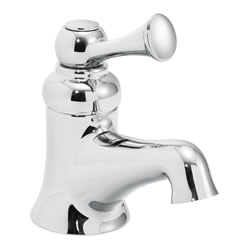 Speakman SB-1020 - Decorative single post lavatory faucet.  Polished chrome plated no lead brass body.  Ceramic cartridge with adjustable temperature limit stop and flow control.  1-1/4-inch pop-up drain  Meets ASME A112.18.1/CSA B125.1, CA AB 1953 & VT