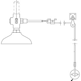 Speakman SE-212 - Vertical overhead supply, self-closing valve, doorway mount w/ pulley & wall flange