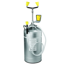 Speakman SE-590 - ANSI compliant portable eyewash with drench hose, 10 gallon pressurized stainless steel tank.