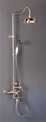 Strom Plumbing P0946M - Exposed Wall Mount Thermostatic Tub & Shower Set with Handheld and Tub Filler, Matte Nickel
