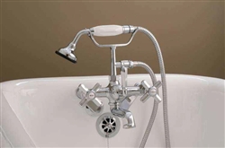 Strom Plumbing P1003 - Deco Clawfoot Tub Telephone Faucet with Crosspoint Handles and Handheld Shower