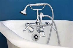 Strom Plumbing P1014 - British Telephone Clawfoot Leg Tub Faucet with Metal Handheld Shower