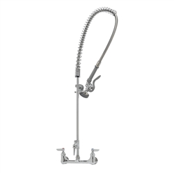 T&S Brass - B-0133-ADF-LN - Easy Install Pre-Rinse Faucet - Spring Action, Wall Mount, 8-inch Centers, Add-On Faucet Less Nozzle