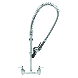 T&S Brass - B-0133-CR-BC - Easy Install Pre-Rinse Faucet - Spring Action, Cerama Cartridges, Wall Mount, Low-Flow Spray Valve