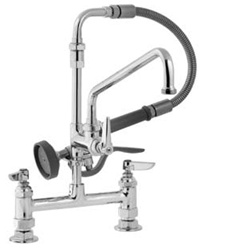 T&S Brass - B-0178 - Spray Assembly, Deck Mount Base, 8-inch Centers, 12-inch Add-On Faucet - Spray Valve and Hose