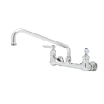 T&S Brass - B-0231 - Double Pantry Faucet, Wall Mount, 8-inch Centers, 12-inch Swing Nozzle (062X)