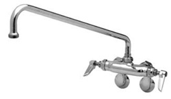 T&S Brass - B-0235 - Double Pantry Faucet, Wall Mount, Adjustable Centers, 18-inch Swing Nozzle