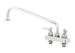 T&S Brass - B-1113 - Workboard Faucet, Deck Mount, 4-inch Centers, 12-inch Swing Nozzle, Lever Handles