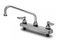 T&S Brass - B-1122 - Workboard Faucet, Deck Mount, 8-inch Centers, 10-inch Swing Nozzle, Lever Handles