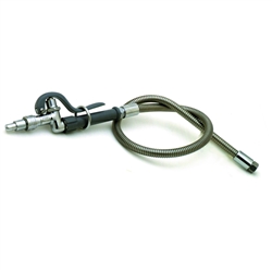 T&S Brass - B-1412 - Spray Assembly, 3' Stainless Steel Hose with Quick Disconnect Fan Spray Head