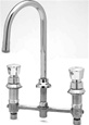 T&S Brass - B-2820 - Metering Faucet, Deck Mount, 8-inch Centers, Rigid Gooseneck w/ Stream Regulator