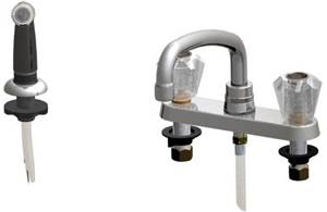 Union Brass&#174; - 363 - Acrylic Handles, 8-Inch Tube Spout, With Spray
