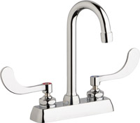 Chicago Faucets W4D-GN1AE35-317ABCP - 4" Deck Mount Washboard Sink Faucet