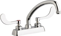 Chicago Faucets W4D-L9E1-317ABCP - 4" Deck Mount Washboard Sink Faucet