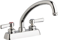 Chicago Faucets W4D-L9E1-369ABCP - 4" Deck Mount Washboard Sink Faucet