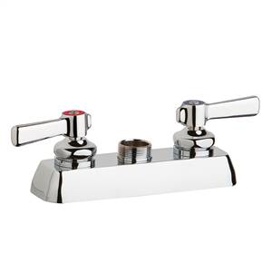 Chicago Faucets W4D-LES369AB - 4-inch Center Deck Mount Hot and Cold Water Workboard Sink Faucet, Less Spout