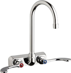 Chicago Faucets W4W-GN2AE35-317AB - 4" Wall Mount Washboard Sink Faucet