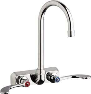 Chicago Faucets W4W-GN2AE35-317ABCP - 4" Wall Mount Washboard Sink Faucet