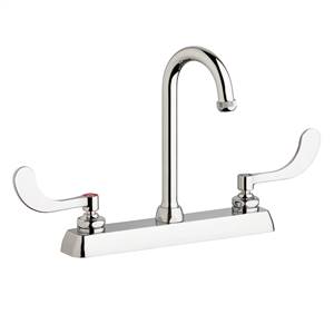 Chicago Faucets W8D-GN1AE1-317ABCP - 8" Deck Mount Washboard Sink Faucet