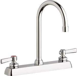 Chicago Faucets W8D-GN2AE35-369ABCP - 8" Deck Mount Washboard Sink Faucet