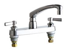 Chicago Faucets - 1100-E2805-5-369CP - 8-inch Center Deck Mounted Sink Faucet