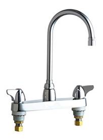 Chicago Faucets - 1100-GN2AE3VPAXKAB - 8-inch Center Deck Mounted Sink Faucet
