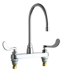 Chicago Faucets - 1100-GN8AE3-317CP - 8-inch Center Deck Mounted Sink Faucet