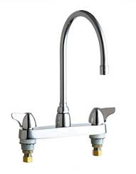 Chicago Faucets - 1100-GN8AE3CP - 8-inch Center Deck Mounted Sink Faucet